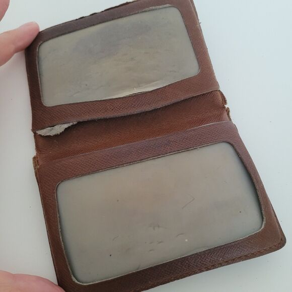 Louis Vuitton LV Brown Folding Monogram Leather Card ID Wallet Small Authentic - Picture 3 of 11